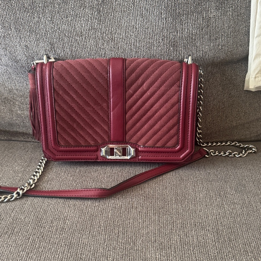Rebecca Minkoff Burgundy Quilted Crossbody Bag